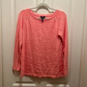 Gap linen/cotton blend pink raglan sleeve sweater